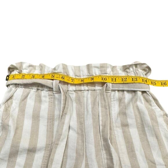 Marine Layer Caroline Pant in Tan/White Stripe‎ Wide Leg Flowy Hemp Size Small - Picture 7 of 11